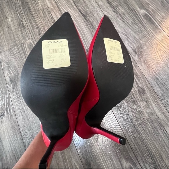 STEVE MADDEN KNOCK BOOTIES red stripe heels boots 6.5 marks on bottom see pics - Picture 11 of 16